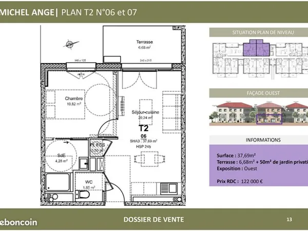 Appartement 2 pièces 38 m²