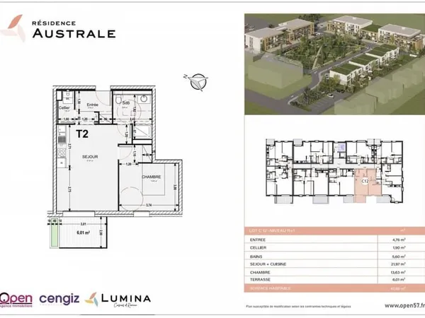 Appartement 2 pièces 47 m²