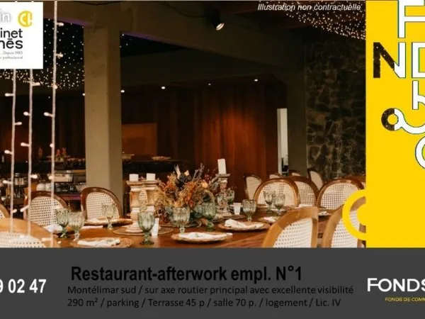 Fonds de commerce restaurant, bar 289 m²
