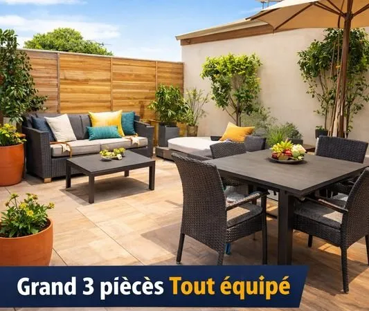 Grand appartement- Terrasse - Entièrement équipé - Toute charge comprise