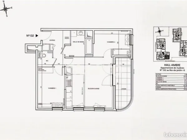 Appartement 3 pièces 62 m²