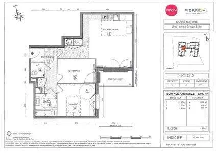 Appartement 3 pièces 63 m²