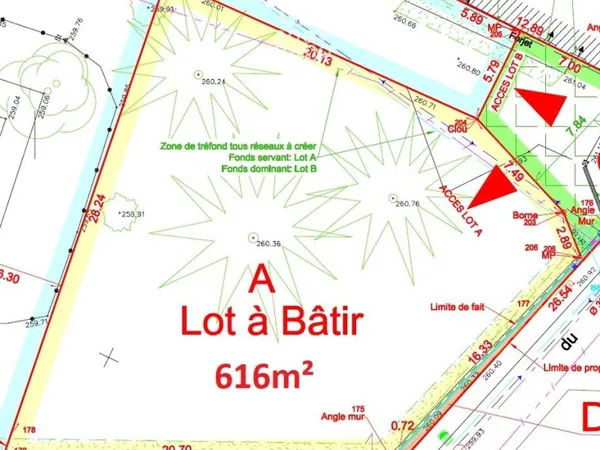 Terrain 616 m² Saint-Bonnet-de-Mure