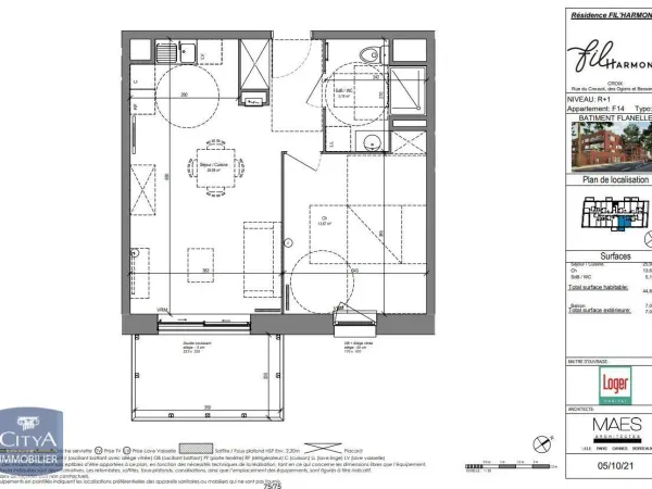 Appartement 2 pièces 45 m²