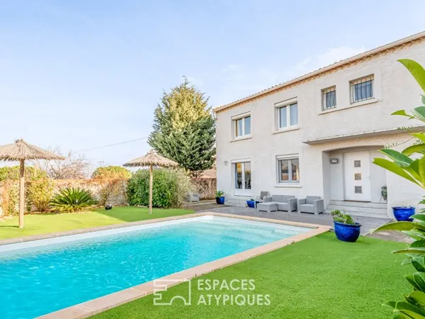 Maison bi-habitation avec piscine et garage