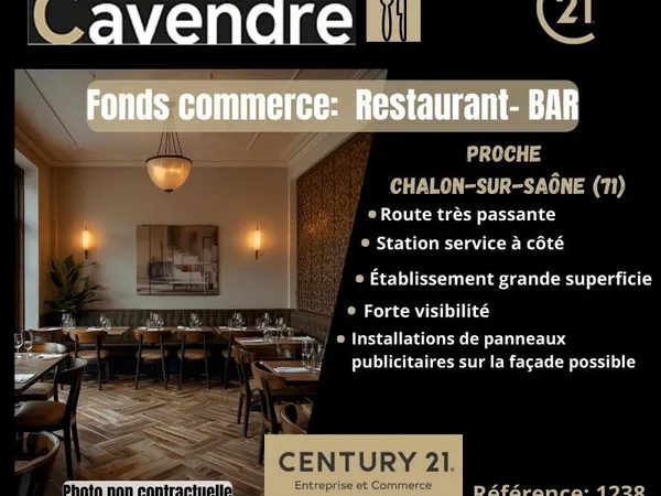 Fonds de commerce, restaurant 90 m² BOYER