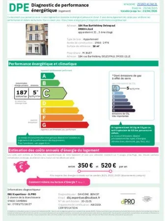 Appartement Location Lille 1p 18m² 695€