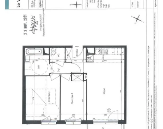 Appartement 3 pièces 30 m²