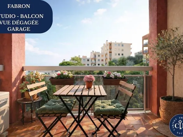 Studio avec balcon, cave & piscine - Nice Fabron