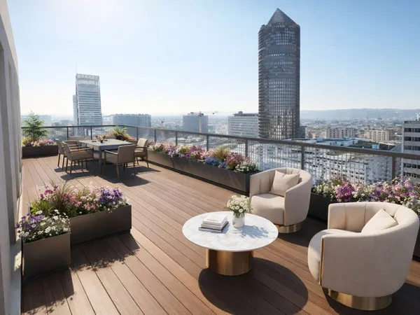 PRESTIGIEUX DERNIER ETAGE avec GRANDE TERRASSE SUD avec Vue INCROYABLE sur tout Lyon !