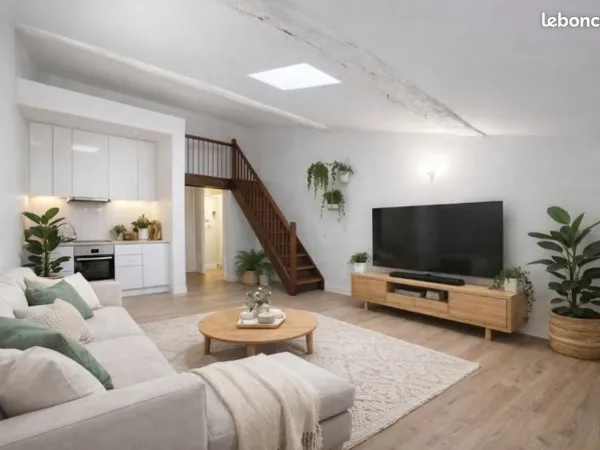 Studio 41m² au sol + mezzanine, climatisé