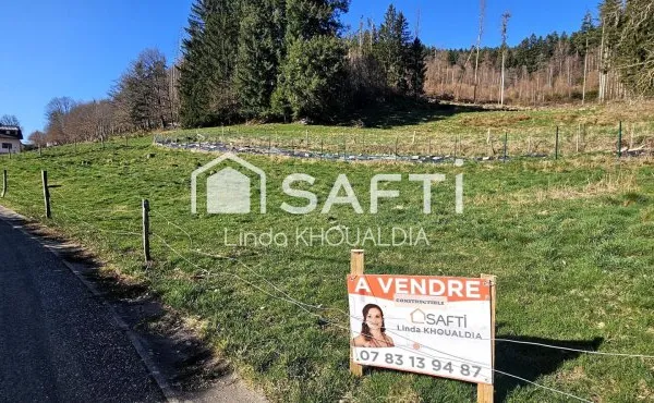 568 m² à bâtir + 456 m² de bois et pré à proximité