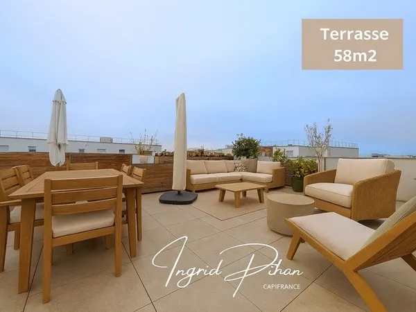 Apt T3 de 65m2 + TERRASSE de 58M2 - PARKING - DERNIER ETAGE - COEUR DE VILLE de BEZONS (95)