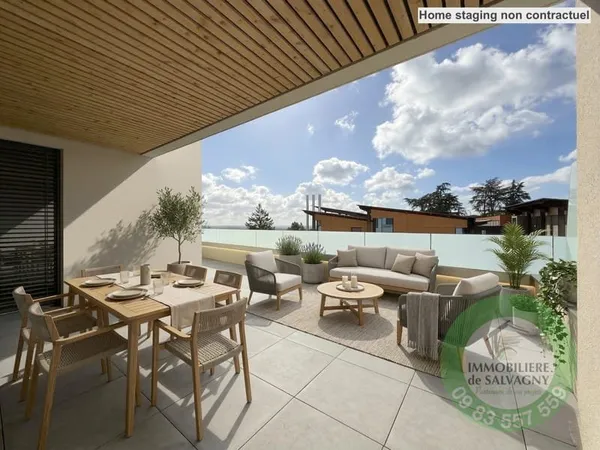 A vendre superbe T2 avec terrasse de 30 m2 au coeur de La To