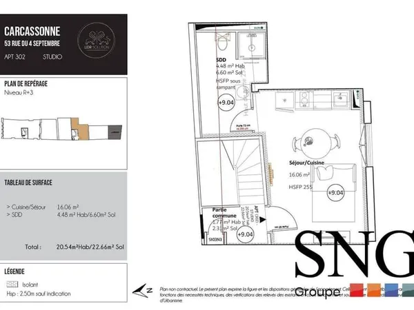 Appartement 1 pièce 21 m²