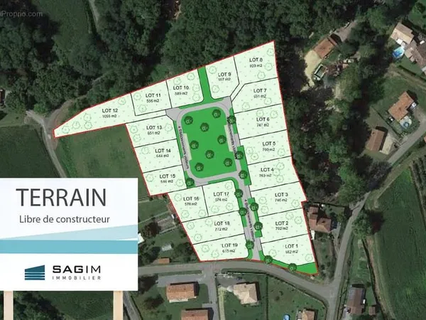 Terrain constructible 1048 m² CAUNEILLE