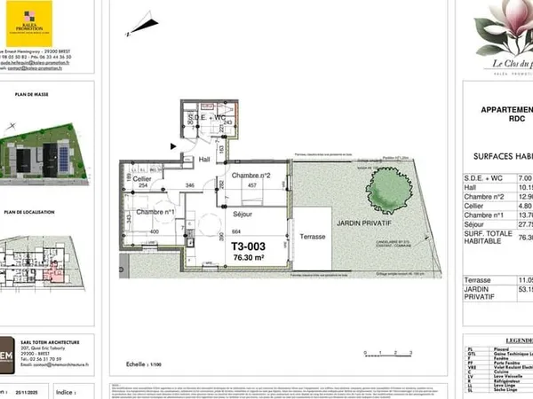 Appartement 3 pièces 76 m²