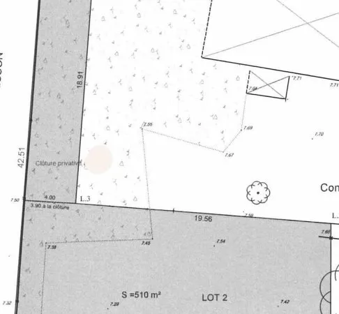 Terrain 510 m²