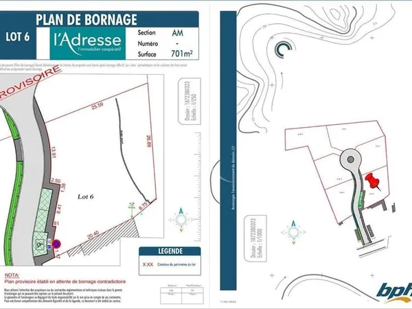Terrain constructible 698 m²