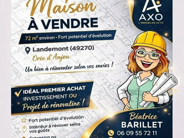 Maison de plain-pied 4 pièces 72 m²