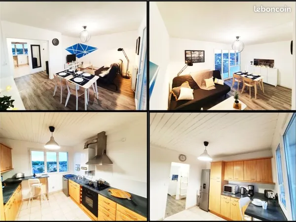 Bel appartement T3 meublé de 65m2 en résidence sécurisée, idéal pour petite colocation