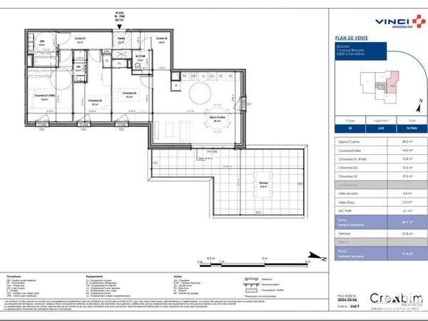 Appartement 4 pièces 84 m²