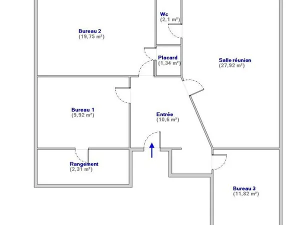 Bureaux 86 m²