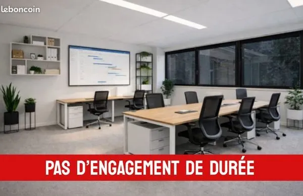Bureau privatif meublé, sans engagement de durée, tout inclus : parking, fibre, électricité, mobilie
