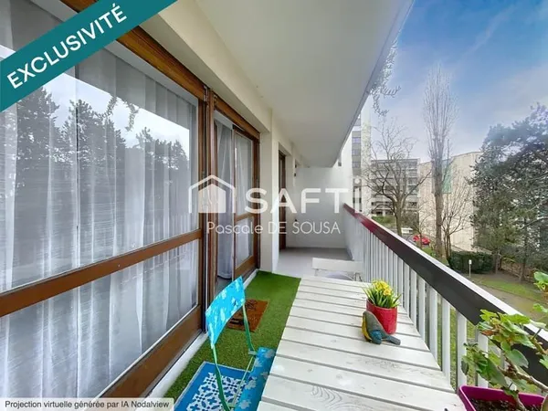 Agréable 3 pièces avec balcons dans résidence proche RER