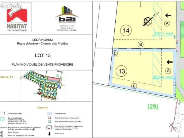 Terrain 389 m² Ledringhem
