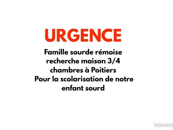 URGENCE - Recherche maison 3/4 chambres à Poitiers