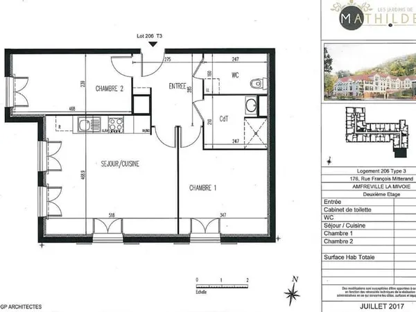 Appartement 3 pièces 62 m²