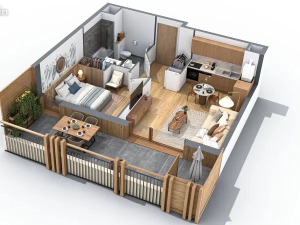 Appartement 2 pièces 43 m²