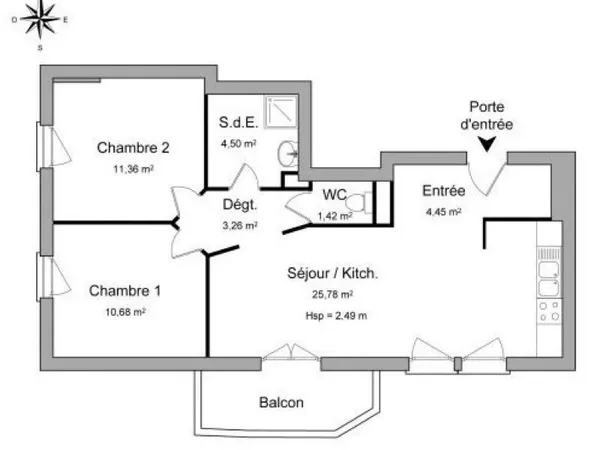 Appartement 61m2