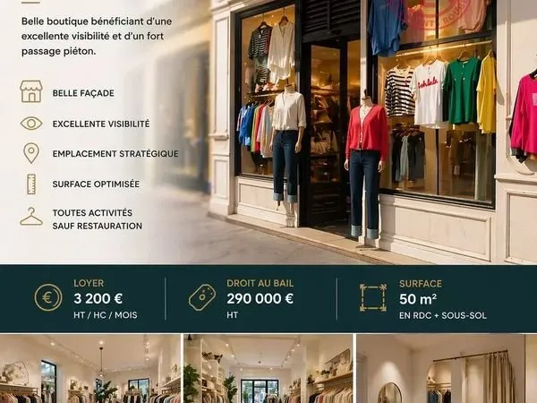 Boutique 60 m² Paris 4ème