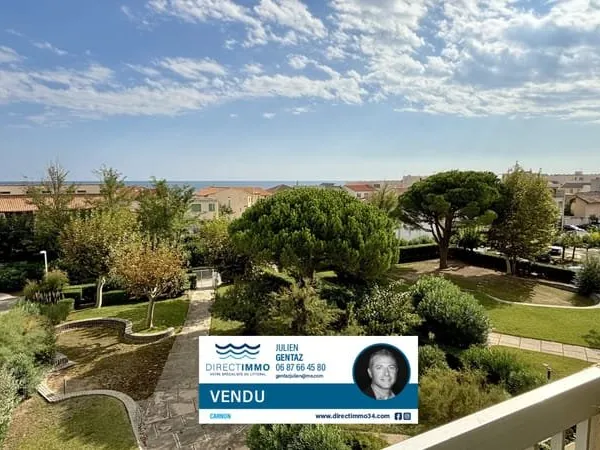 CARNON-PLAGE GRAND F2 + TERRASSE ET LOGGIA VUE MER