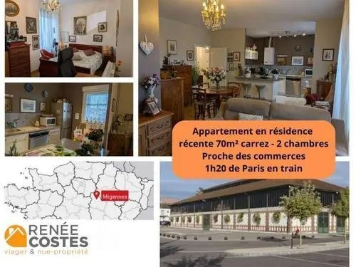 Vente en nue propriété - F71 ans - MIGENNES (89400)