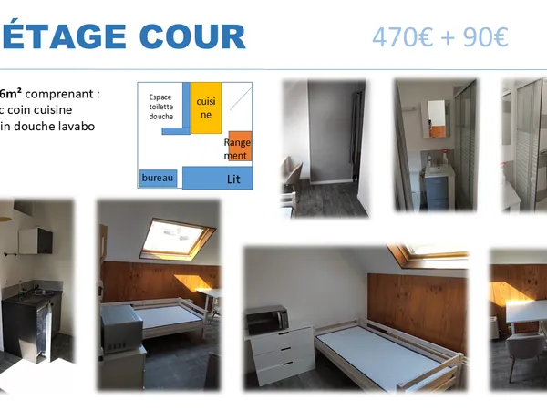 Location studio meublé