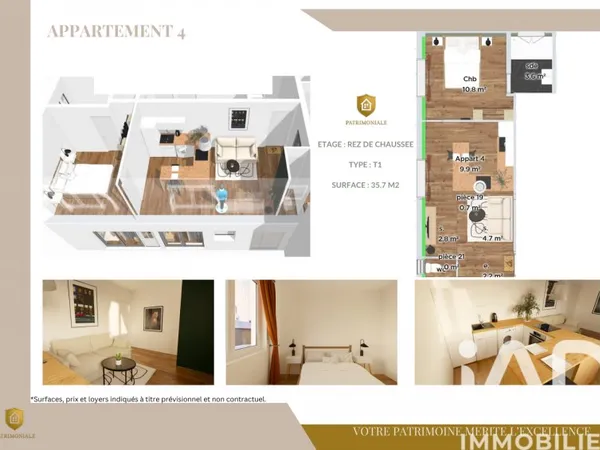 Appartement 2 pièces 36 m²