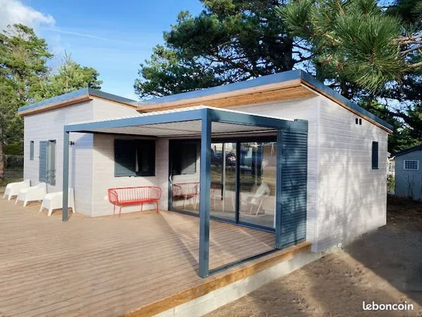 Chalet en bois et terrain en toute propriété sur Domaine résidentiel en Occitanie