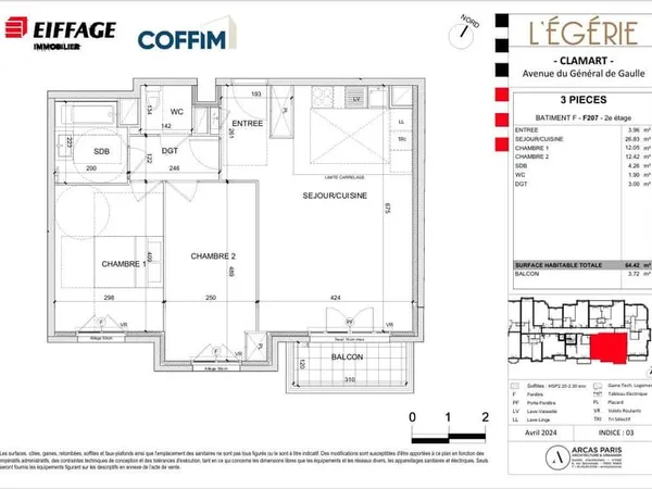 Appartement Clamart 3P-2C 64 m2 revente VEFA livraison septembre 2026