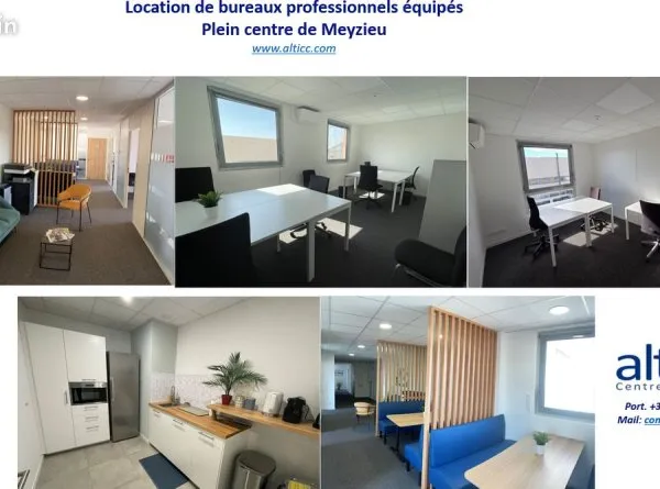 Bureaux meublés pour location en plein centre de Meyzieu