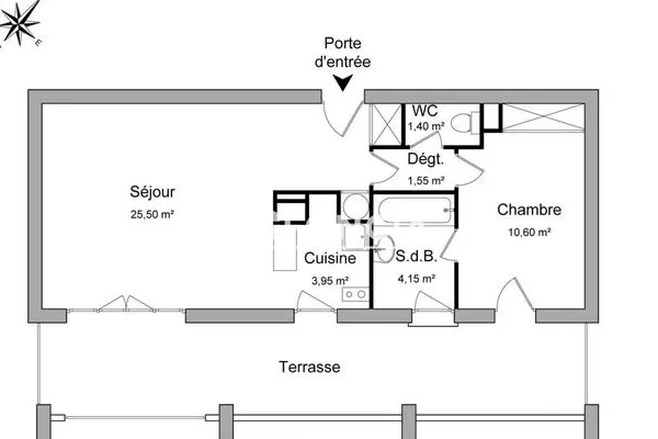 Appartement 2 pièces 47 m²