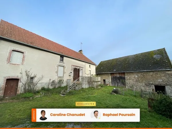 Maison en pierre avec grange et jardin de 2000 m2 et bois