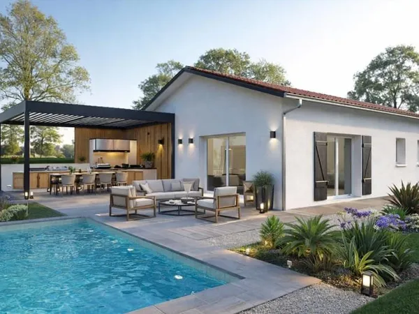 Maison contemporaine de plain-pied à Ondres...l'Océan a deux pas