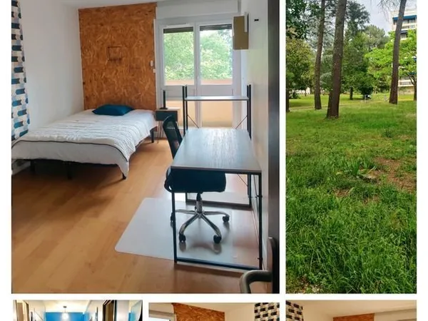 Colocation Pessac Le Pontet , chambre meublée dans appt de 106m² avec parking