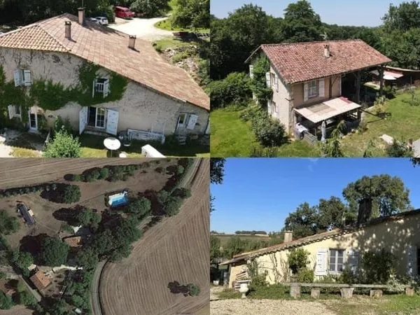 Prix en baisse ! A vendre, Gers, proche Castéra-Verduzan: Tout un hameau rural de 3 maisons en pierr