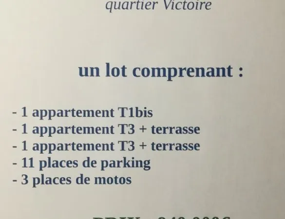 11 places de parking + 3 appartements quartier Victoire