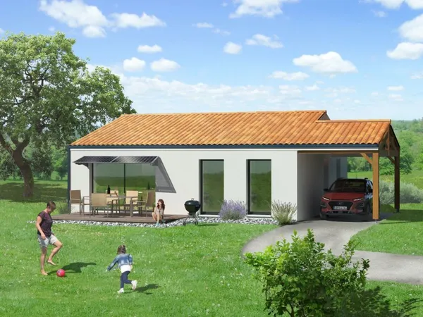 Projet de construction d'une maison 89.33 m² avec terrain à MIREBEAU (86)