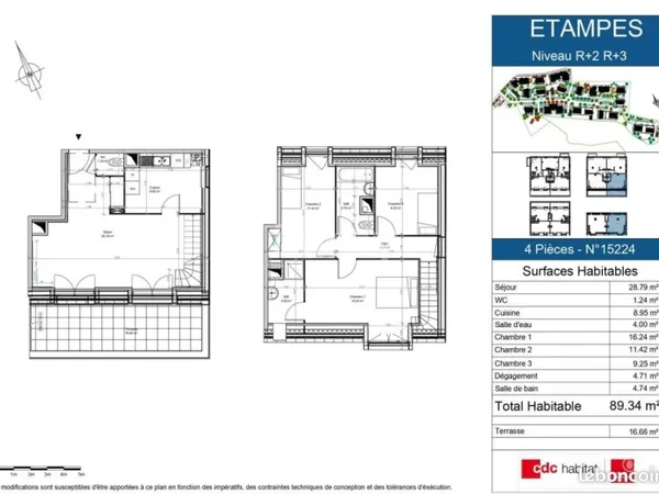 Appartement 4 pièces 89 m²